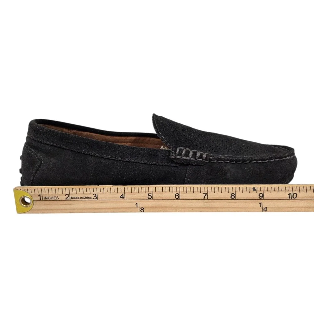 Polo Ralph Lauren Men Woodley Leather Driving Shoes 9D Loafers Dark Grey Slip On